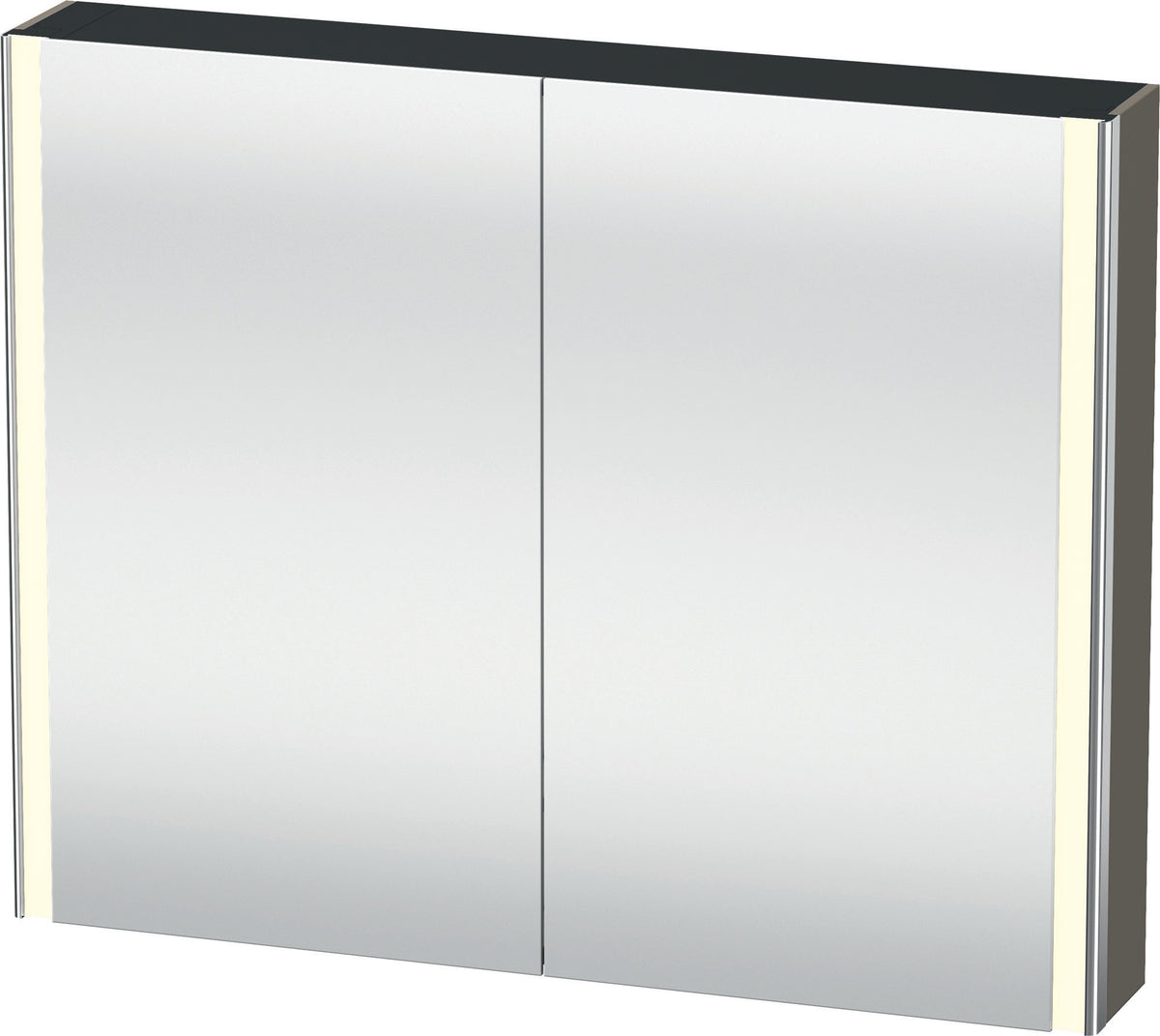 DURAVIT XSquare Spiegelschrank 1000 mm mit LED-Beleuchtung, Front- und Innenspiegel, Weiß Seidenmatt