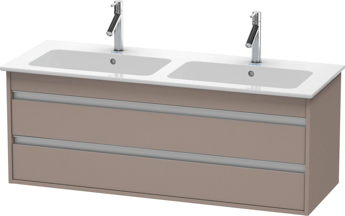 DURAVIT Ketho Waschtischunterbau 1270 mm betongrau matt mit 2 Schubkästen und Soft-Close