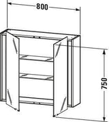 Duravit Ketho Spiegelschrank 800 mm, weiß matt, LED-beleuchtet, 2 Türen, Sensorschalter