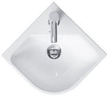 Duravit Eck-Handwaschbecken ME by Starck 435 mm mit Überlauf und 1 Hahnloch, weiß seidenmatt