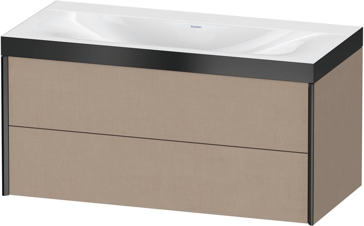 DURAVIT XViu c-bonded Waschtischunterbauset 1000 mm, 2 Schubkästen, schwarz matt, wandhängend