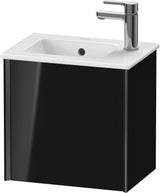 Duravit XViu Waschtischunterbau wandhängend 410 mm 1 Tür rechts schwarz hochglanz