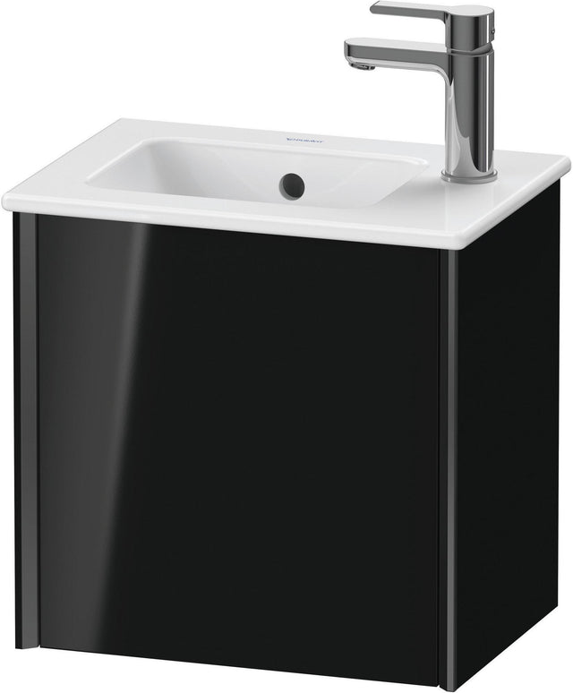 Duravit XViu Waschtischunterbau wandhängend 410 mm 1 Tür rechts schwarz hochglanz