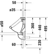 DURAVIT Urinal Katja Universal – Zulauf oben, absaugend, ohne Deckel, weiß