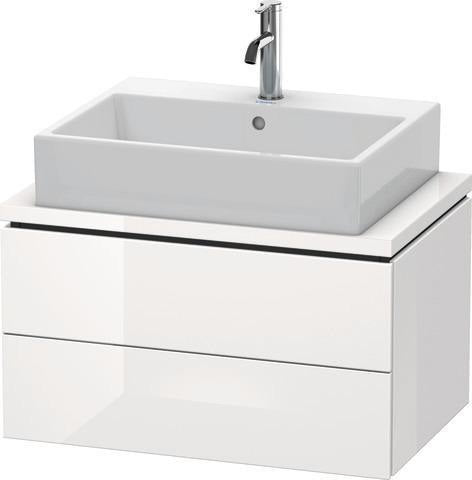 Duravit L-Cube Waschtischunterbau 720x477mm taupe supermatt mit 2 Schubkästen, Tip-On-Technik und Siphonausschnitt