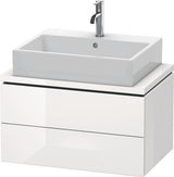 Duravit L-Cube Waschtischunterbau 720x477mm taupe supermatt mit 2 Schubkästen, Tip-On-Technik und Siphonausschnitt