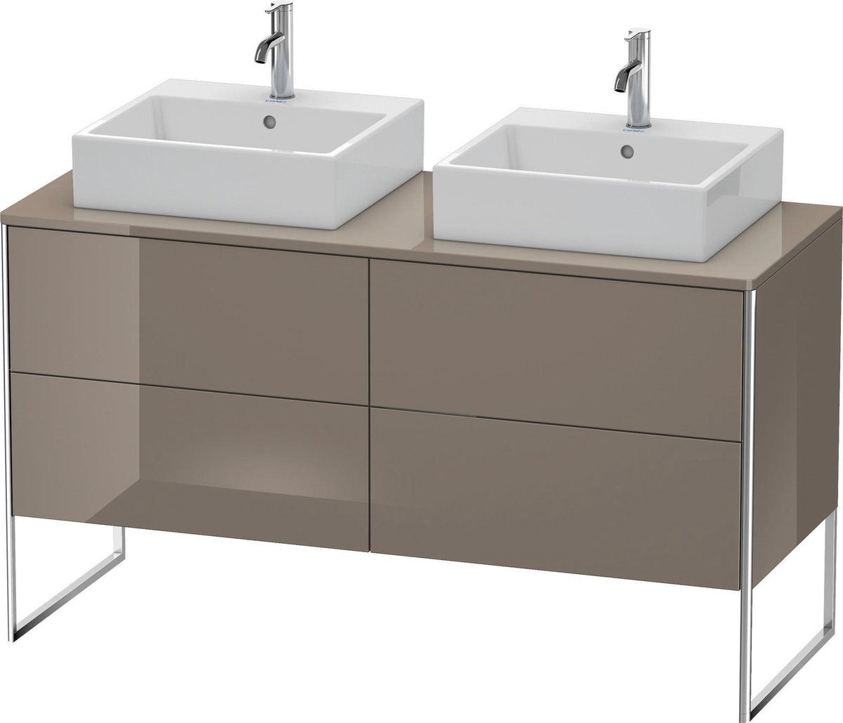 DURAVIT XSquare Waschtischunterbau 1400 mm betongrau matt mit 4 Schubkästen und Tip-On-Technik