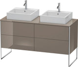 DURAVIT XSquare Waschtischunterbau 1400 mm betongrau matt mit 4 Schubkästen und Tip-On-Technik