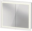 DURAVIT L-Cube Spiegelschrank 800 mm, LED-Beleuchtung, Weiß, Soft-Close, 2 Türen