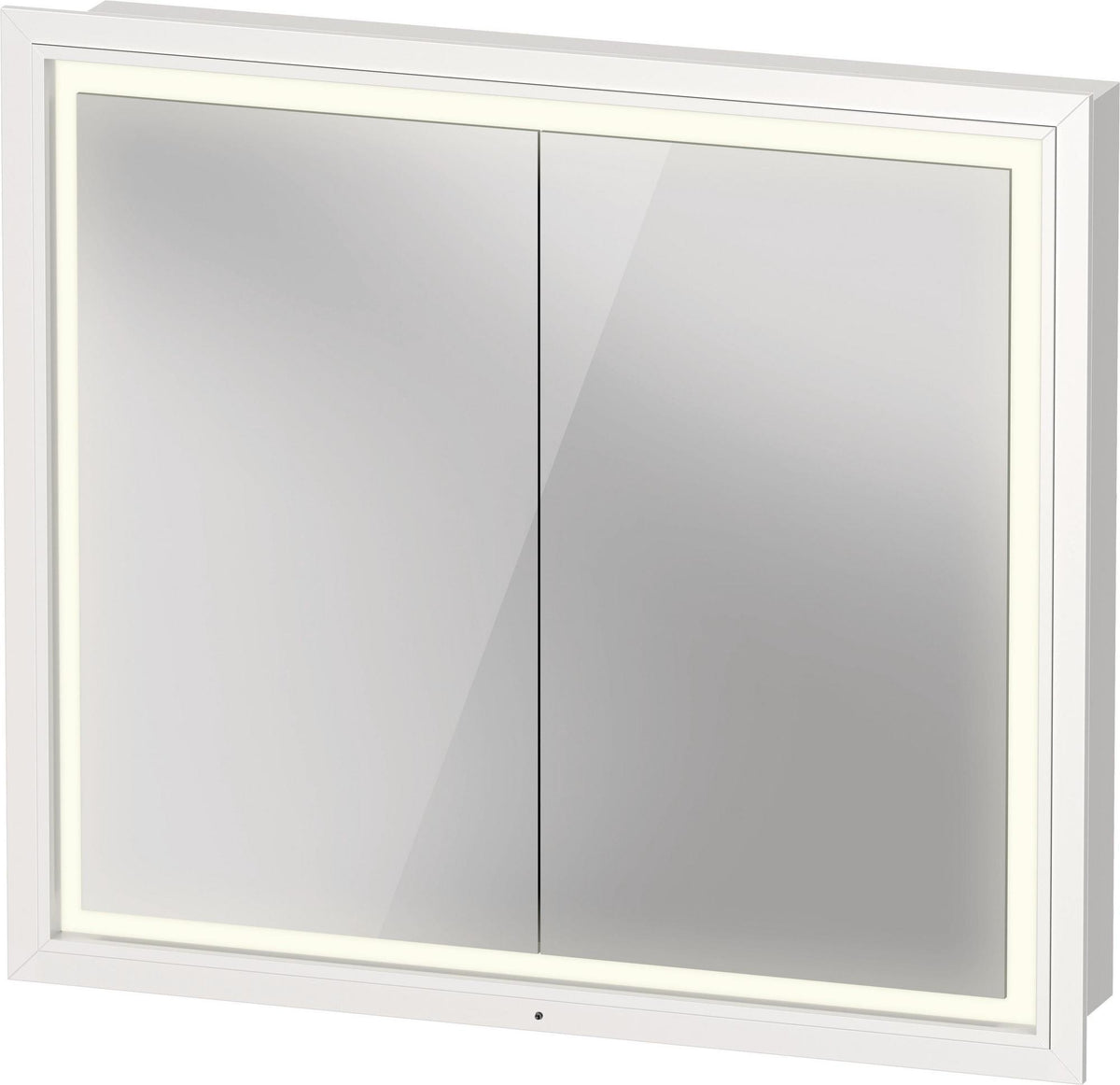 DURAVIT L-Cube Spiegelschrank 800 mm, LED-Beleuchtung, Weiß, Soft-Close, 2 Türen