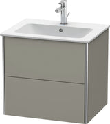 DURAVIT XSquare Waschtischunterbau 610 mm Flannel Grey Hochglanz mit 2 Schubkästen