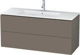 Duravit L-Cube Waschtischunterbau 1220 mm taupe matt mit 2 Schubkästen und Tip-On-Technik