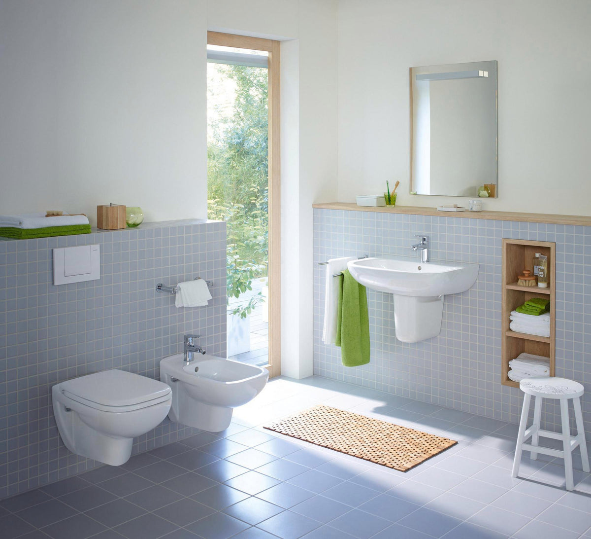 Duravit Wand-Bidet D-Code 545 mm mit Überlauf, Hahnlochbank und 1 Hahnloch, weiß