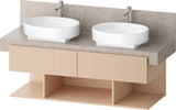 DURAVIT Balcoon Konsolenwaschtischunterbau 1200 mm Sandbeige Struktur mit 2 Schubkästen und 3 offenen Fächern