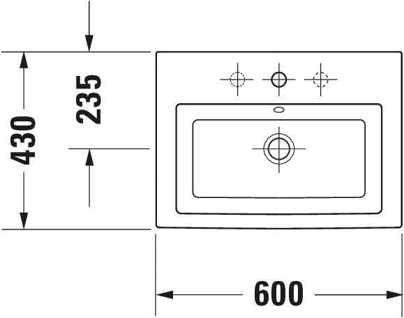 Duravit Einbauwaschtisch 2nd floor 600 mm mit Überlauf und WonderGliss Beschichtung – Weiß