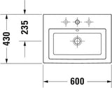 Duravit Einbauwaschtisch 2nd floor 600 mm mit Überlauf und WonderGliss Beschichtung – Weiß