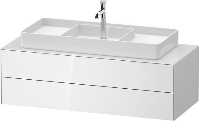 Duravit White Tulip Waschtischunterbau 1300 mm Nussbaum Mitte, wandhängend, Tip-On, 2 Schubkästen