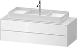 Duravit White Tulip Waschtischunterbau 1300 mm Nussbaum Mitte, wandhängend, Tip-On, 2 Schubkästen