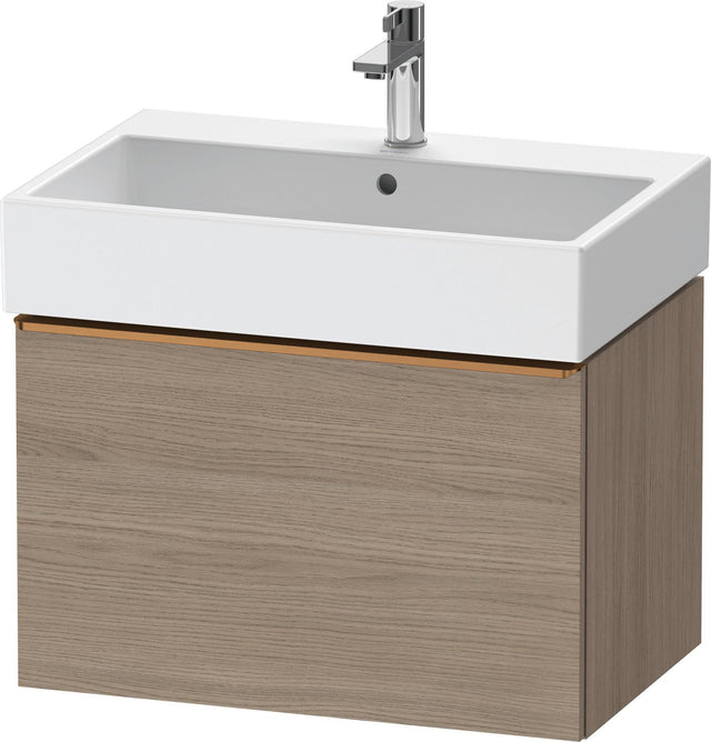 Duravit D-Neo Waschtischunterbau 684 mm Eiche Terra Matt mit Auszug und Bronze-Griff