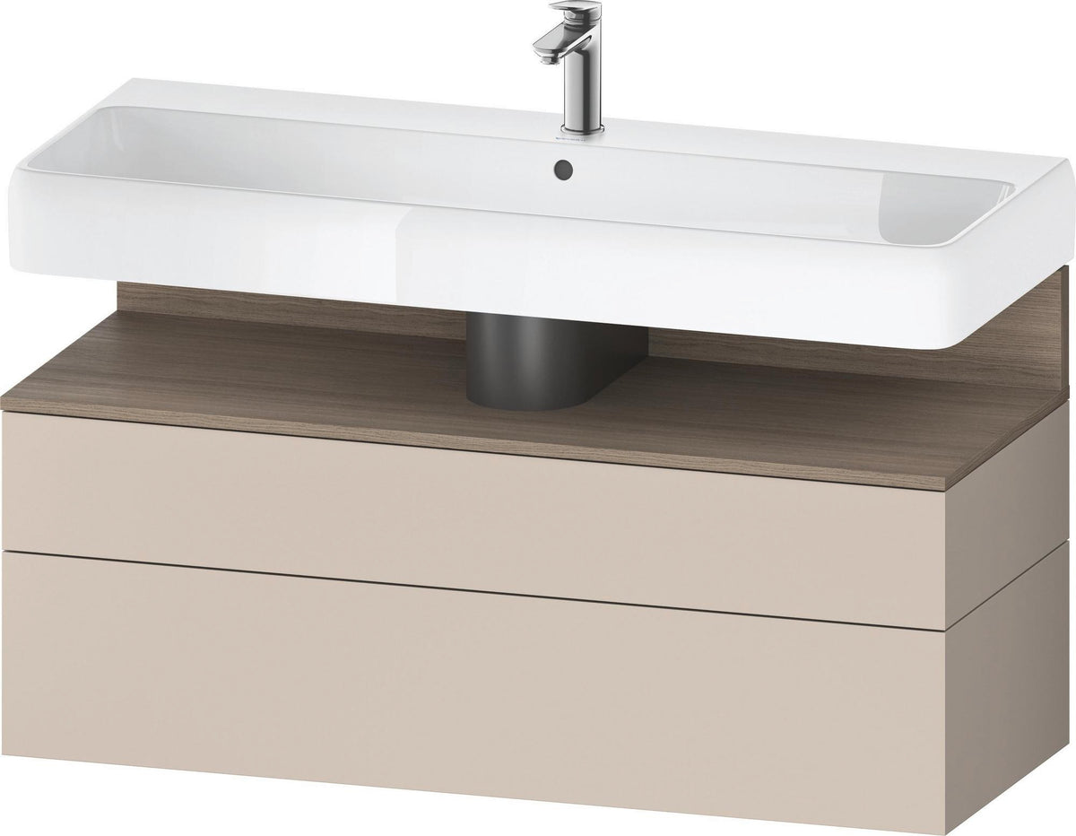 Duravit Qatego Waschtischunterbau 1190 mm Eiche Terra Matt mit Tip-On Technik