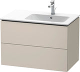 DURAVIT L-Cube Waschtischunterbau 820 mm wandhängend, 2 Schubkästen, Becken rechts, Betongrau Matt