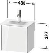 DURAVIT XViu Waschtischunterbau 430 mm wandhängend mit Tip-on Tür und Alu-Front