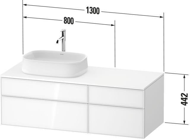 DURAVIT Zencha Konsolen-Waschtischunterbau 1300 mm Eiche Anthrazit mit 2 Auszügen
