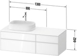 DURAVIT Zencha Konsolen-Waschtischunterbau 1300 mm Eiche Anthrazit mit 2 Auszügen