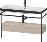 Duravit Happy D.2 c-bonded Waschtischset 1175 mm mit Metallkonsole & Schubkasten in Taupe