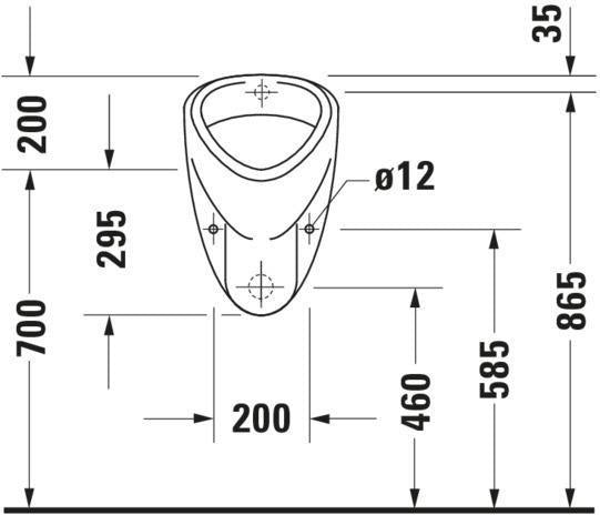 DURAVIT Urinal Katja Universal – Zulauf oben, absaugend, ohne Deckel, weiß