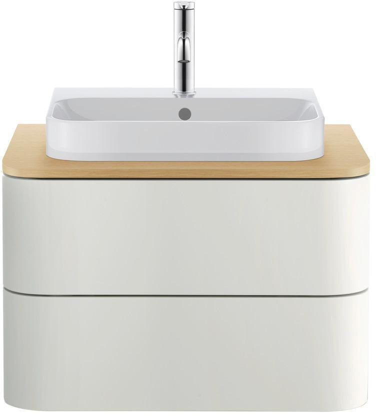 DURAVIT Aufsatzbecken Happy D.2 Plus 500 mm Weiß mit Überlauf und Hahnlochbank