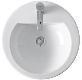 Duravit Aufsatzbecken Darling New 470 mm mit Überlauf und Hahnlochbank, geschliffen weiß