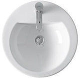 Duravit Aufsatzbecken Darling New 470 mm mit Überlauf und Hahnlochbank, geschliffen weiß