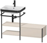 Duravit Waschtischset Happy D.2 Plus 1200x490mm Taupe Supermatt – Einrichtungssystem Nussbaum Mitte