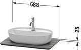 DURAVIT Luv Massivholzkonsole 688x475mm Amerikanischer Nussbaum mit 1 Ausschnitt