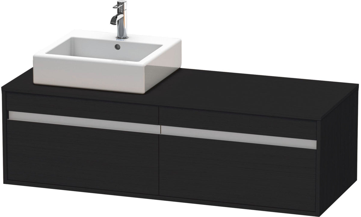 Duravit Ketho Waschtischunterbau wandhängend 1400 mm, 2 Auszüge, weiß matt, Becken links