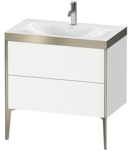 Duravit XViu Möbelwaschtischset 800x480mm mit Unterbau, 2 Auszügen & Viu Waschtisch – Nussbaum Mitte