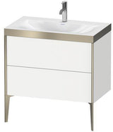 Duravit XViu Möbelwaschtischset 800x480mm mit Unterbau, 2 Auszügen & Viu Waschtisch – Nussbaum Mitte
