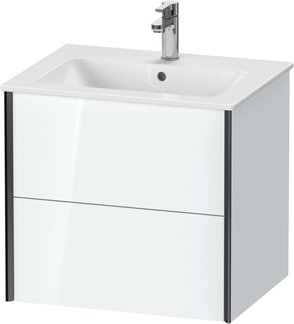 DURAVIT XViu Waschtischunterbau wandhängend 610 mm, 2 Schubkästen, weiß matt – ohne Griff, mit Tip-On-Technik