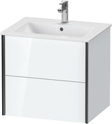 DURAVIT XViu Waschtischunterbau wandhängend 610 mm, 2 Schubkästen, weiß matt – ohne Griff, mit Tip-On-Technik