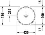 DURAVIT Einbauwaschtisch Architec 400 mm, weiß, mit Überlauf, ohne Hahnloch