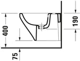 DURAVIT DuraStyle Wand-Bidet 480 mm mit Überlauf, Hahnlochbank, 1 Hahnloch, weiß