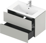 Duravit L-Cube Waschtischunterbau 820 mm taupe matt mit 2 Schubkästen und Tip-On-Technik