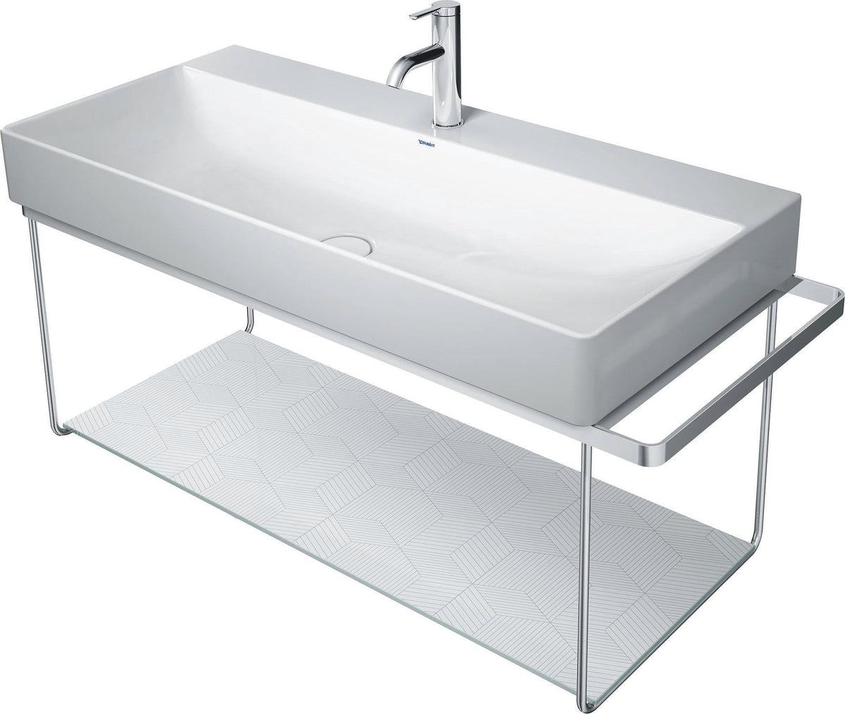 Duravit DuraSquare Metallkonsole mit Handtuchhalter links/rechts, Chrom, 1063 mm, für Waschtisch 235310