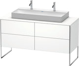 Duravit XSquare Waschtischunterbau 1400 mm betongrau matt mit 4 Auszügen und Tip-On-Technik