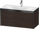 DURAVIT XViu Waschtischunterbauset c-bonded 1000 mm, 2 Schubkästen, Nussbaum/Schwarz matt