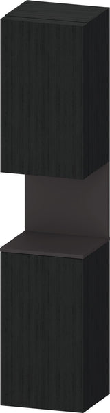 DURAVIT Qatego Hochschrank 400 mm, 2 Türen, weiß Hochglanz, Eiche Schw. Matt