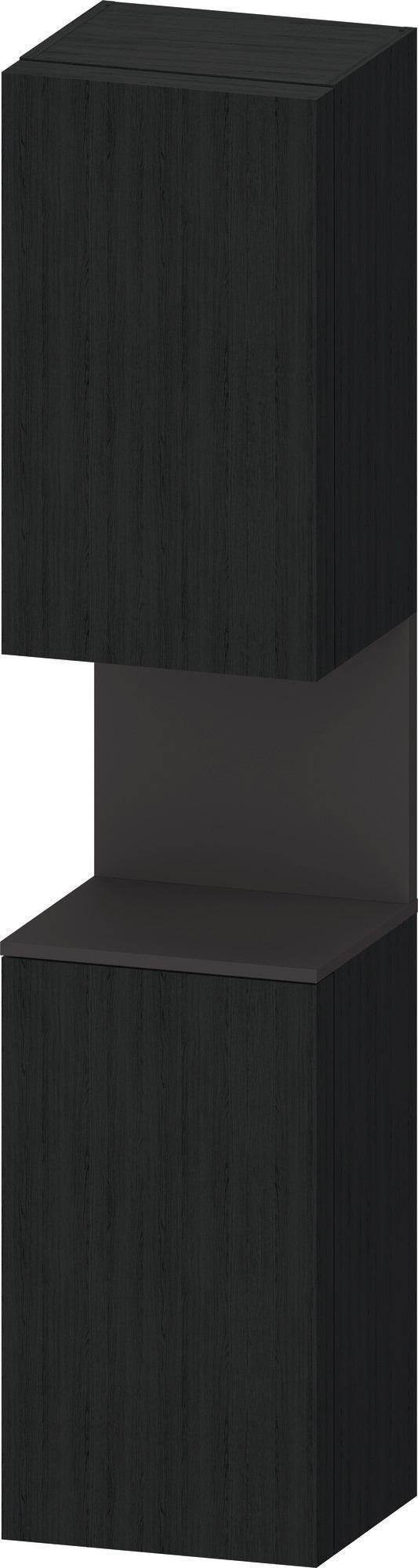 DURAVIT Qatego Hochschrank 400x360x1760mm, 2 Türen, Eiche Schwarz Matt – Wandhängend