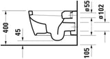 Duravit Wand-WC ME by Starck 570 mm Weiß Seidenmatt Tiefspüler mit WonderGliss