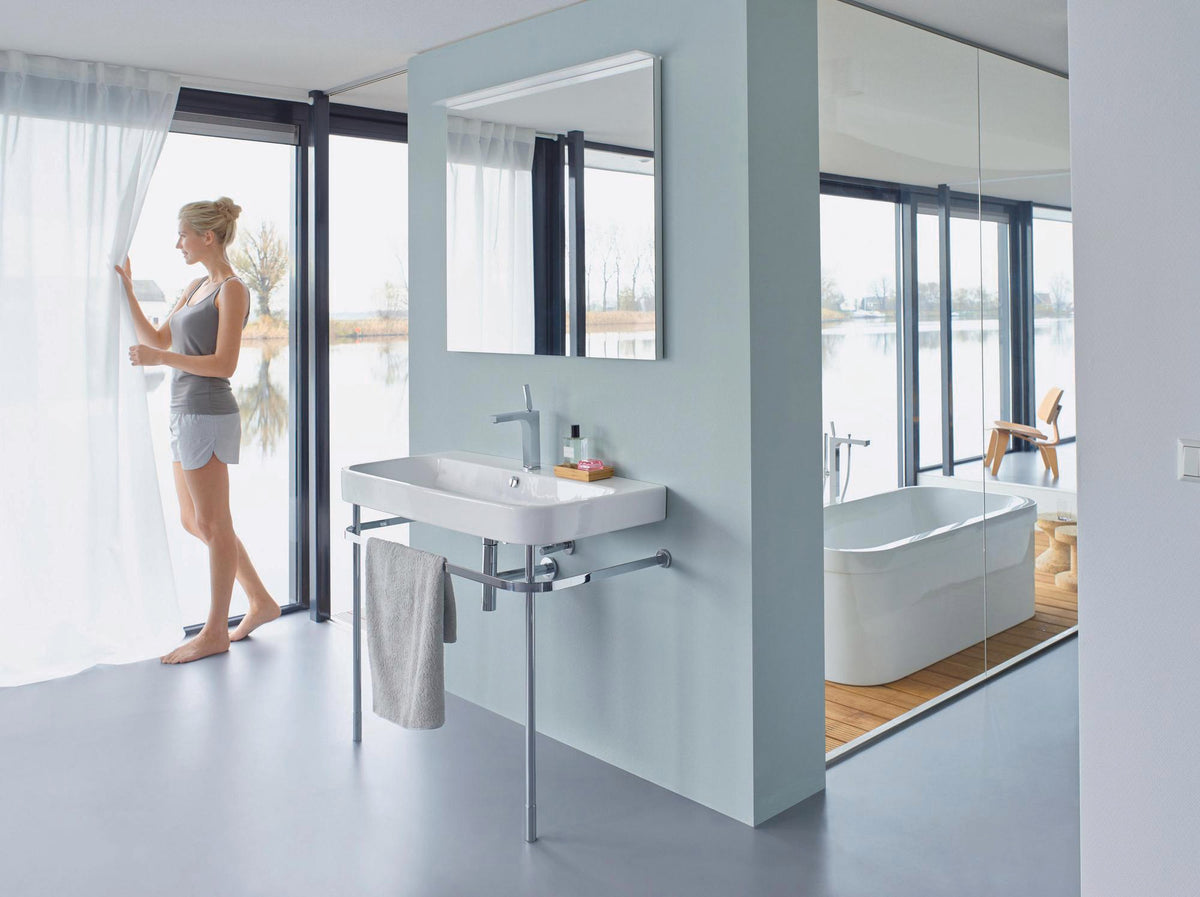 DURAVIT Möbelwaschtisch Happy D.2 1000 mm mit Überlauf, 1 Hahnloch, weiß WonderGliss